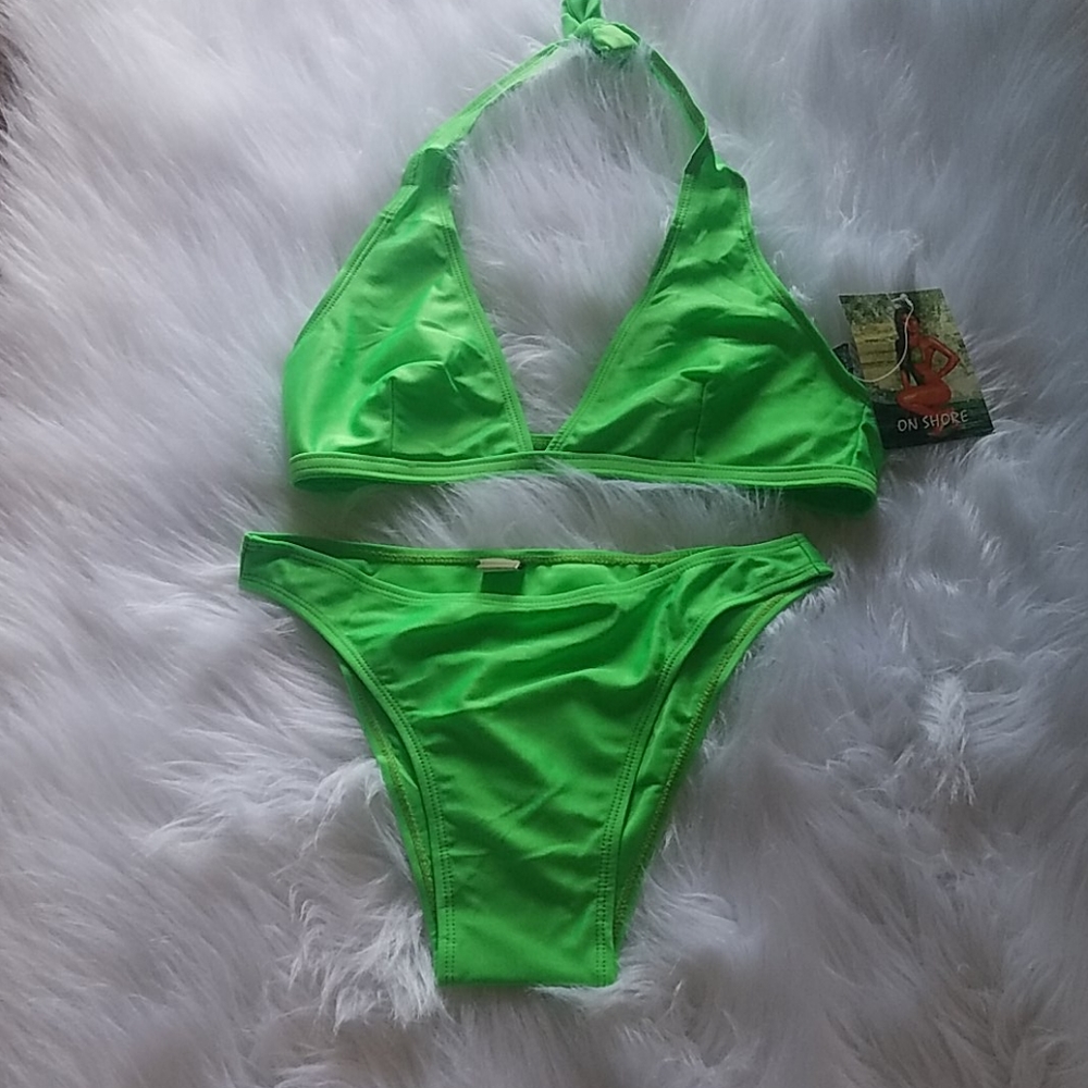 ON SHORE LIME GREEN BIKINI
